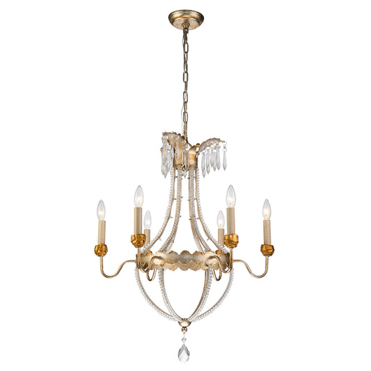 Louis6LightEmpireGoldandSilverChandelier