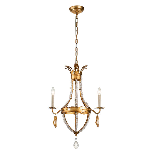 Monteleone3LightChandelierinAntiqueGold