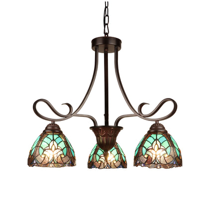 Chloe Stained Glass 3 Light Mini Chandelier