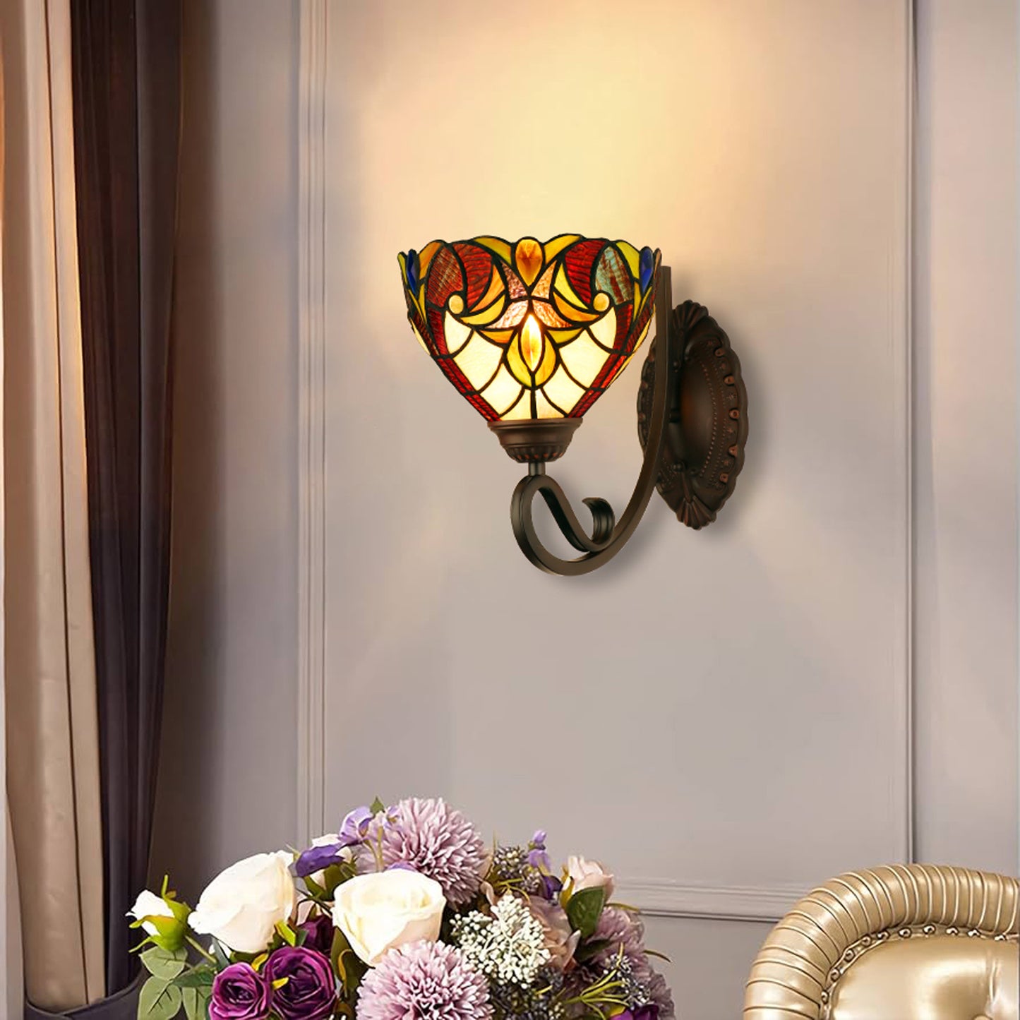 Chloe Stained Glass Wall Sconce