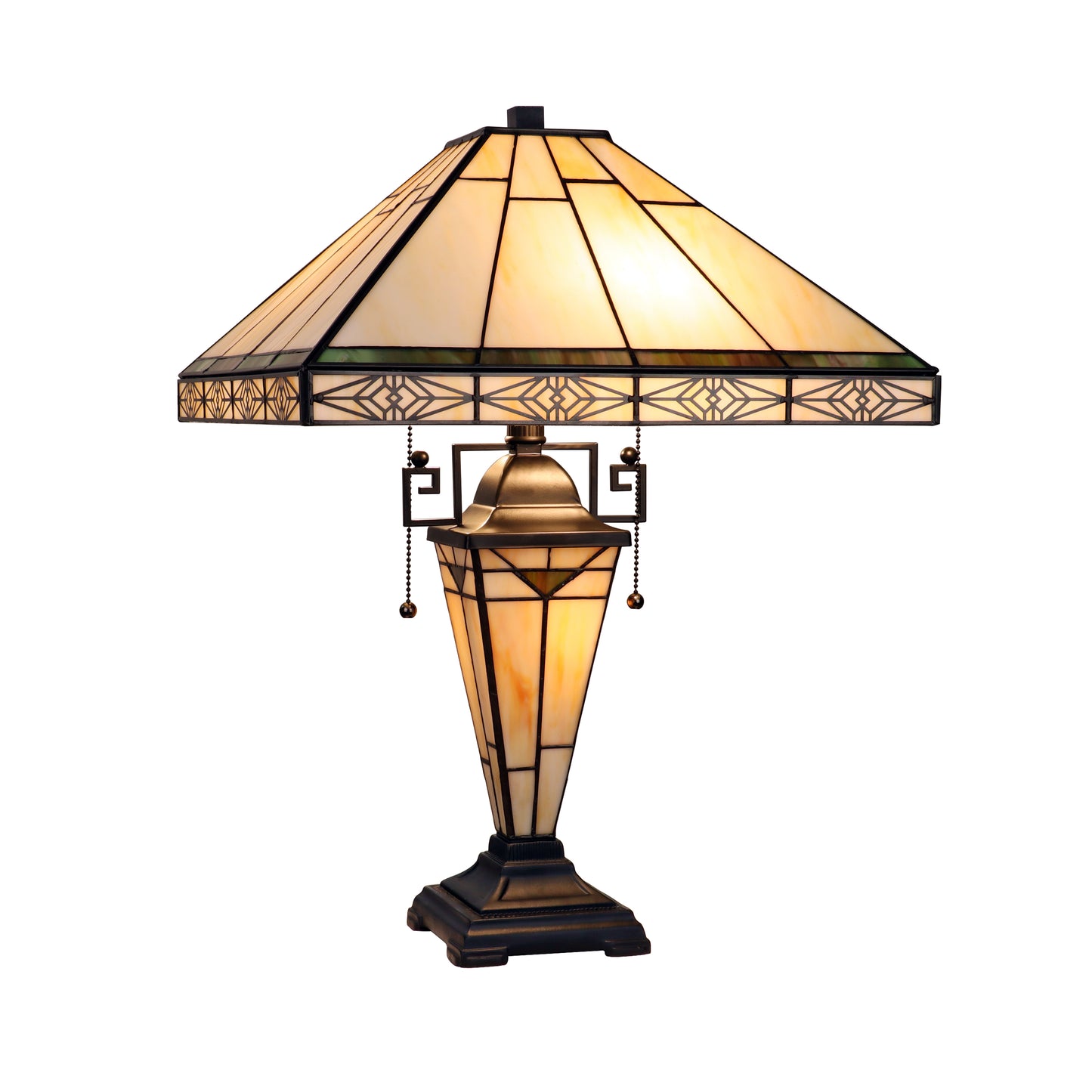 Chloe Double-lit Stained Glass Table Lamp