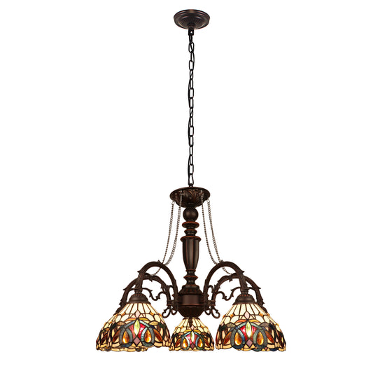 Chloe Stained Glass Large Chandelier